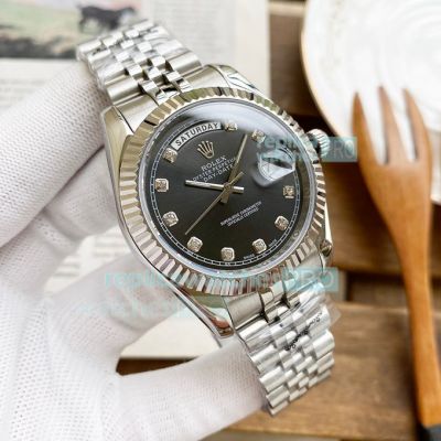 Replica Rolex Day Date II Jubilee Watch 41MM Black Diamond Dial